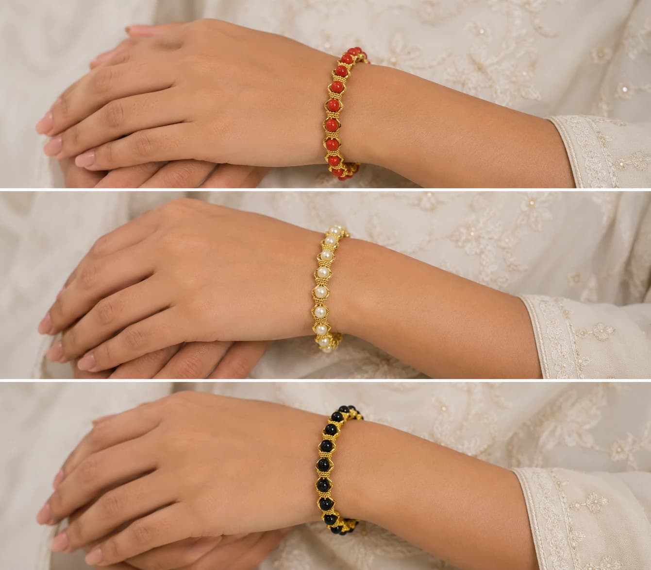 Combo of Pearl & Sand Stone Bangle